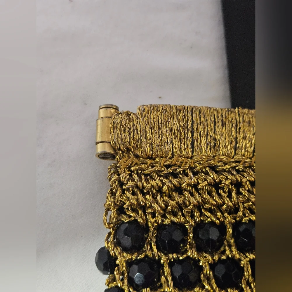 Vintage 60's/70s Delill Black Beaded Embellished Purse Made In Italy.
